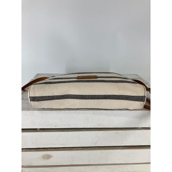 FOSSIL SMALL NAVY AND OATMEAL STRIPED CANVAS CROSSBODY BAG - Picture 5 of 15